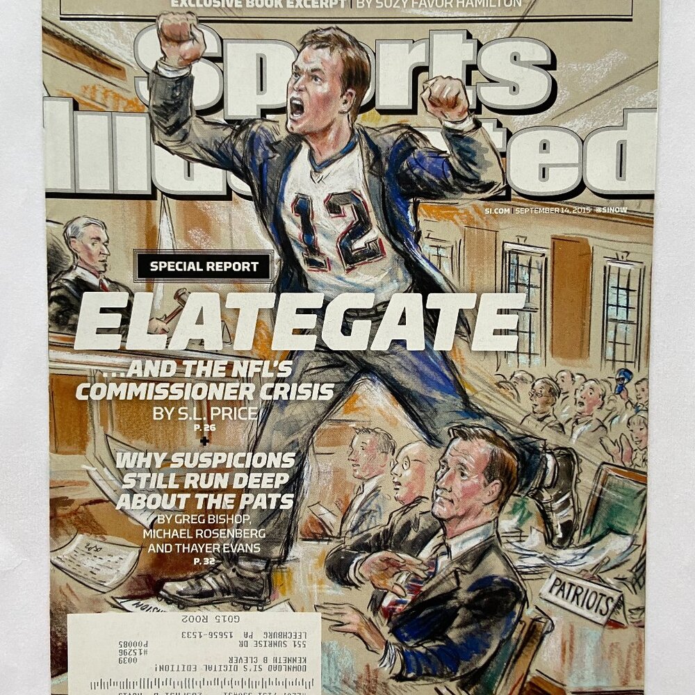 Sports Illustrated Magazine 9/14/2015 Tom Brady Elategate Cover With Label